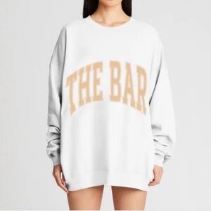 The Bar Varsity Sweatshirt - white/tan